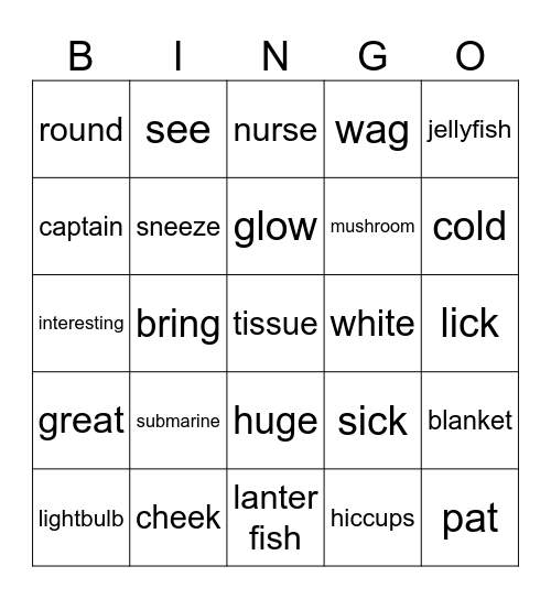 80-1 1~2 Bingo Card