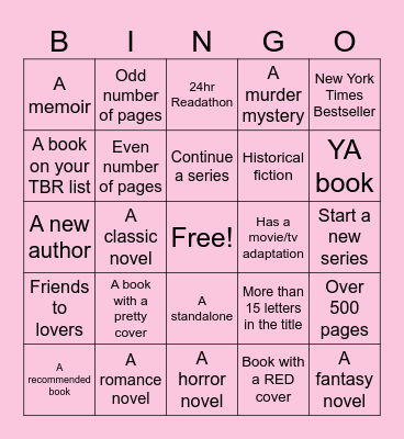 BOOK BINGO Card