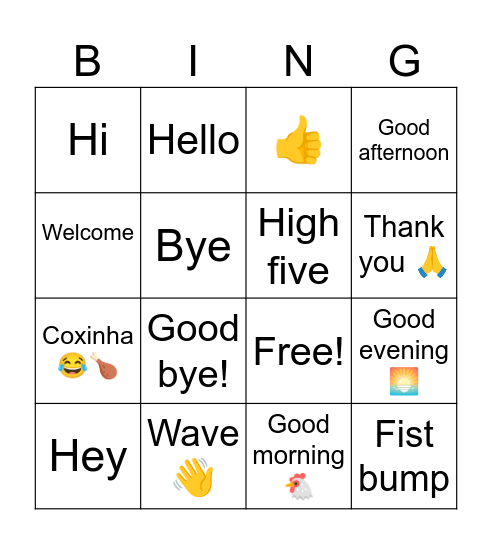 Greetings 🙌👏🏻👍 Bingo Card