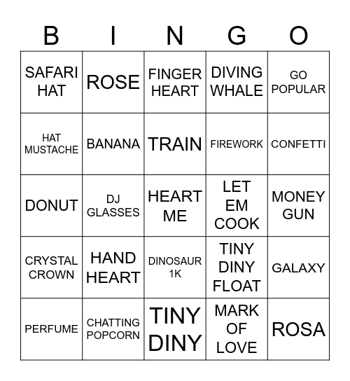 TIKTOK BINGO Card
