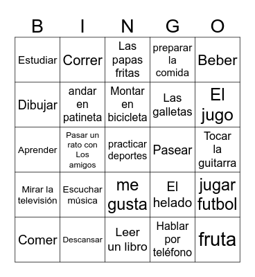 U1L1 vocabulary Bingo Card