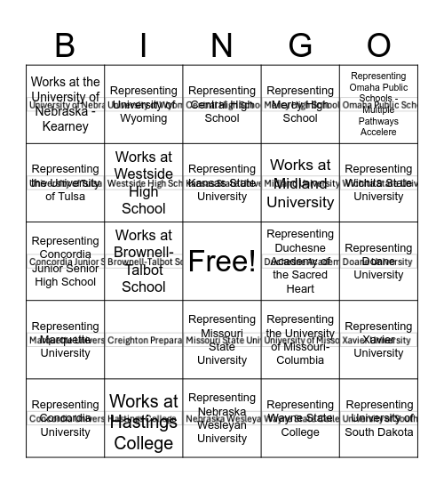 Find Someone Who Bingo Card
