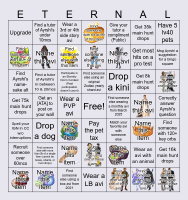 PIMD Eternity Bingo Card