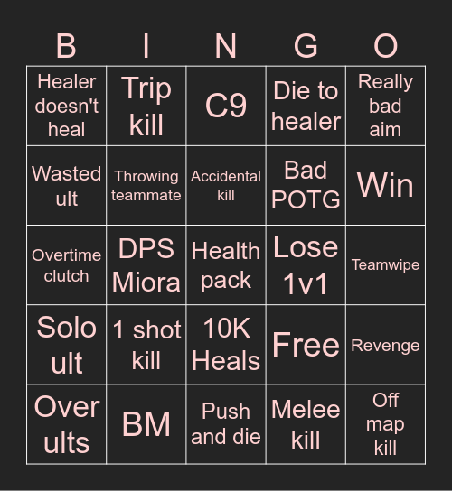 Overwatch 2 Bingo Card