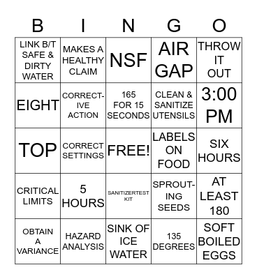 Foods II- Test Review 2.03-3.03 Bingo Card