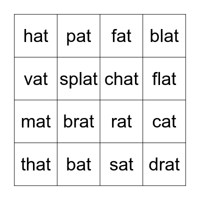 -at family Bingo Card