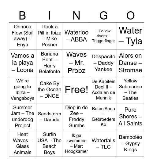 Parel Bingo Card
