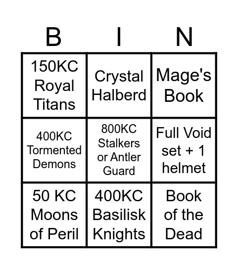 Decubital Gear Bingo #1 Bingo Card
