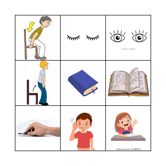 Simon says pictures Bingo Card