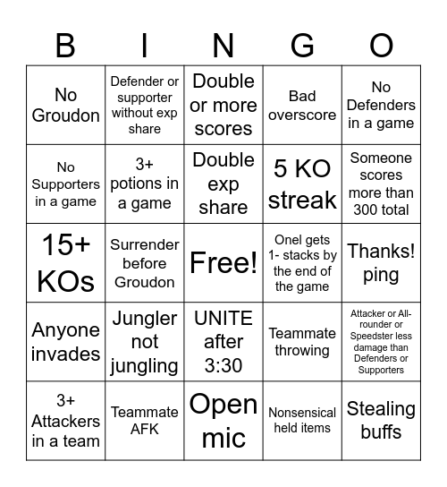 UNITE BINGO Card