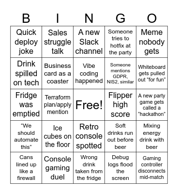 Summer party 0x7E9 Bingo Card