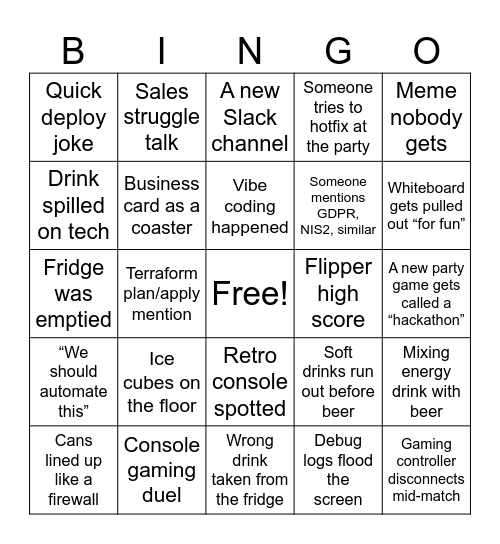 Summer party 0x7E9 Bingo Card
