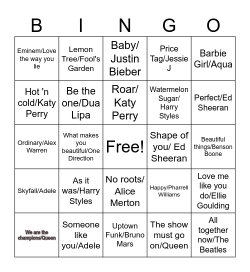 Disco Bingo Card