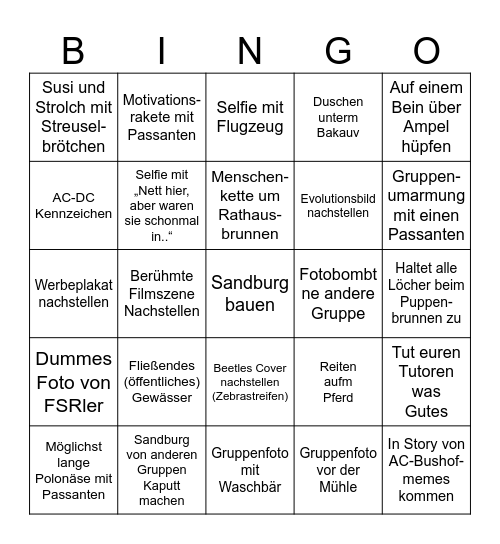 Stadtrallye 2025 Bingo Card