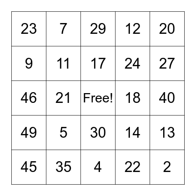 Granparents Day Loteria Bingo Card