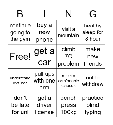 Autumn bucket list Bingo Card