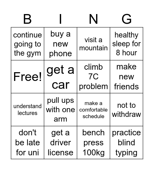 Autumn bucket list Bingo Card