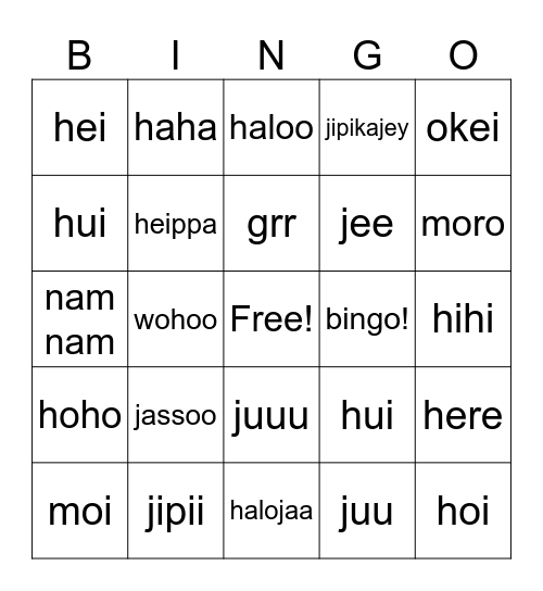 1970-1989 Suomi Bingo Card