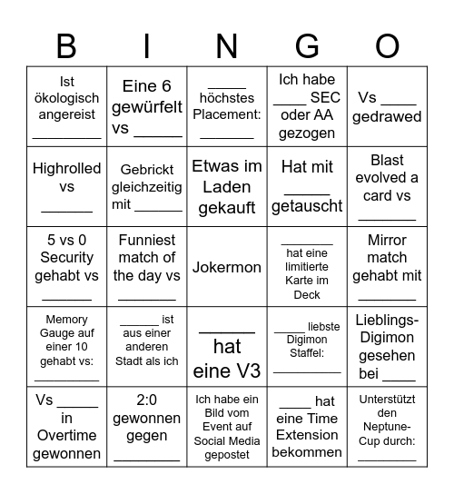 Neptune's Bingo Card