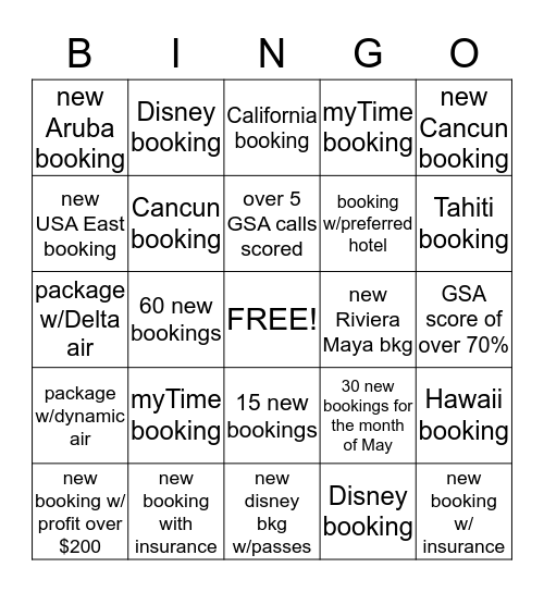 GOGO Bingo Card