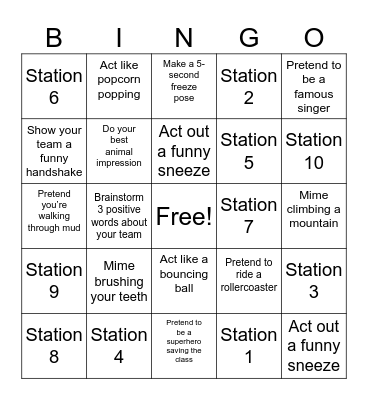 Character Bingo Card