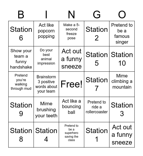 Character Bingo Card