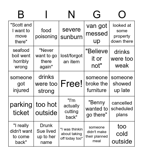 SWEIGART SUMMER 2025 Bingo Card