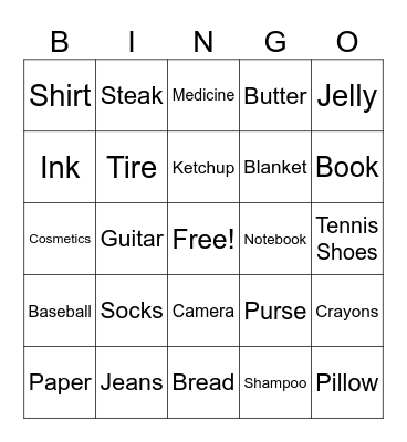 By-Products Bingo Card