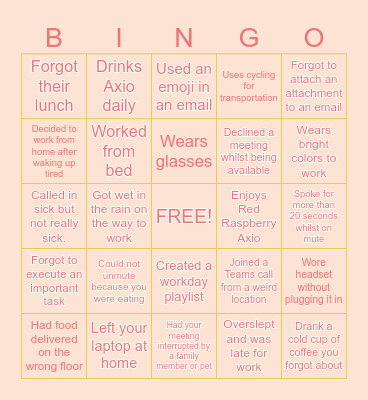 OFFICE Bingo Card
