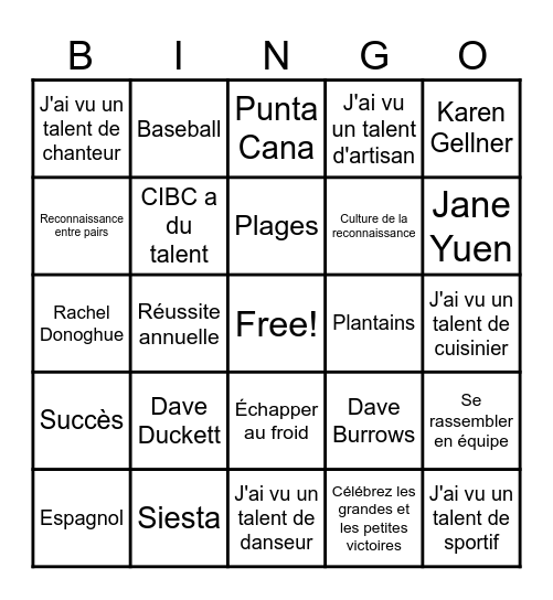 Bingo annuel des lauréats du F25 Bingo Card