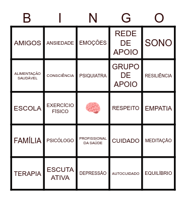 BINGO SAÚDE MENTAL Bingo Card