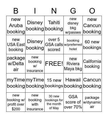 GOGO Bingo Card