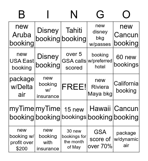 GOGO Bingo Card
