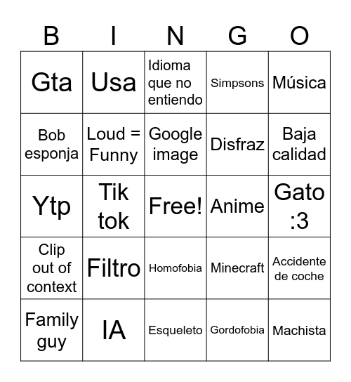 Memes Bingo Card