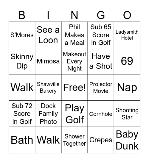 Crescent Moon Cottage Bingo Card