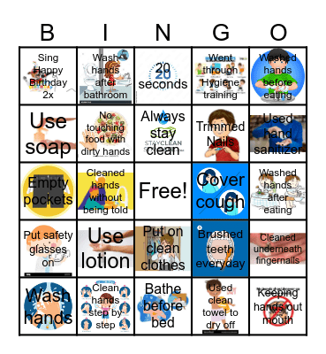 Hygiene Bingo Card