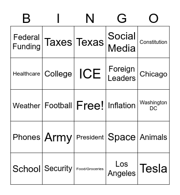 CNN 10 Bingo Card