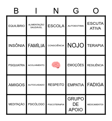 BINGO SAÚDE MENTAL Bingo Card