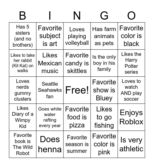 Mrs. Cattrall's 1st Period BINGO! Bingo Card