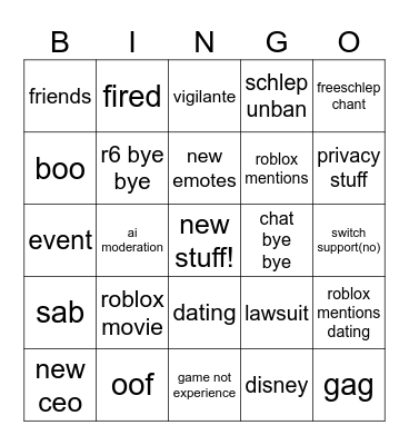 RDC Bingo Card