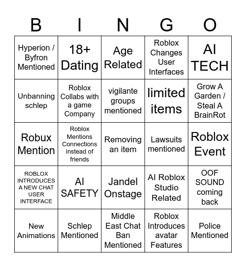 RDC 2025 Bingo Card