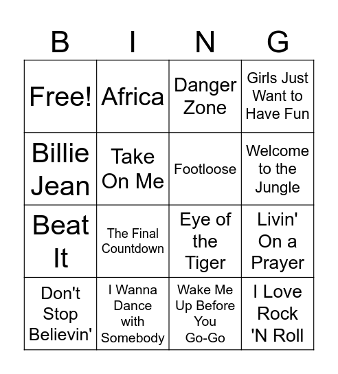 Disney Bingo Card