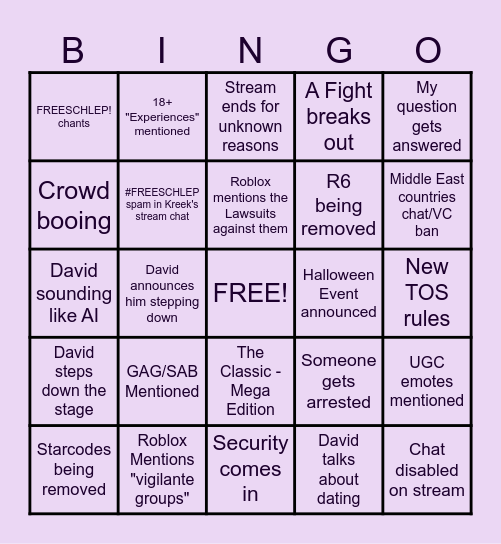 RDC25 Bingo Card