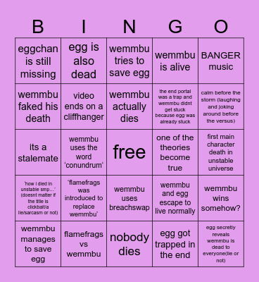 wemmbu’s new upload Bingo Card