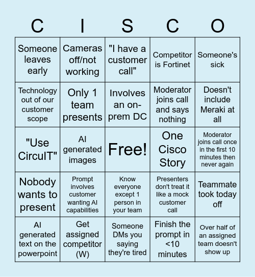 Stay Ready Friday Bingo Card