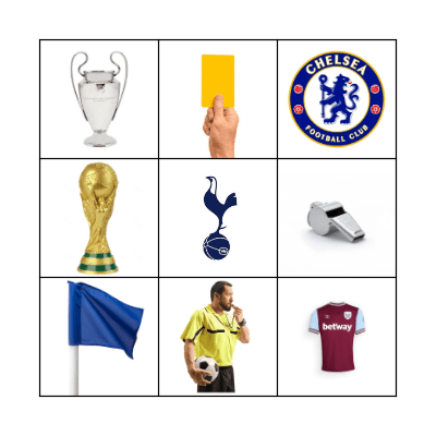 Noah's Football Bingo Card