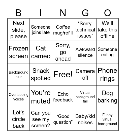 Office Bingo Card