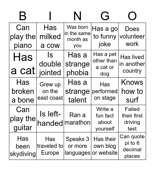 Bingo Card