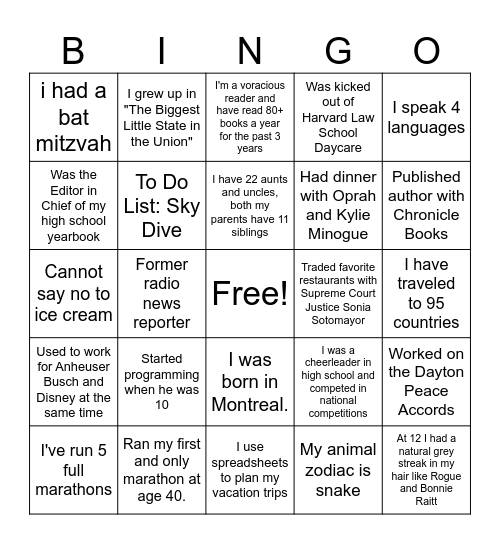 BINGO Card