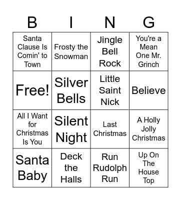 Holiday Bingo Card